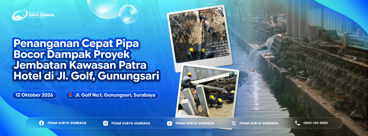Perbaikan pipa bocor di Jl Gunungsari