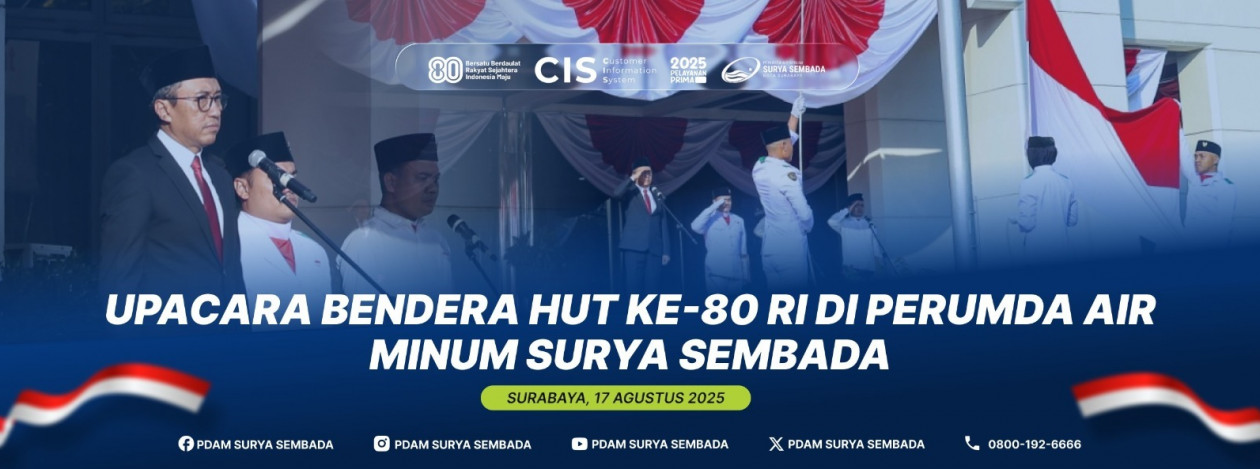 Upacara Bendera Peringatan HUT ke-80 RI di Perumda Air Minum Surya Sembada